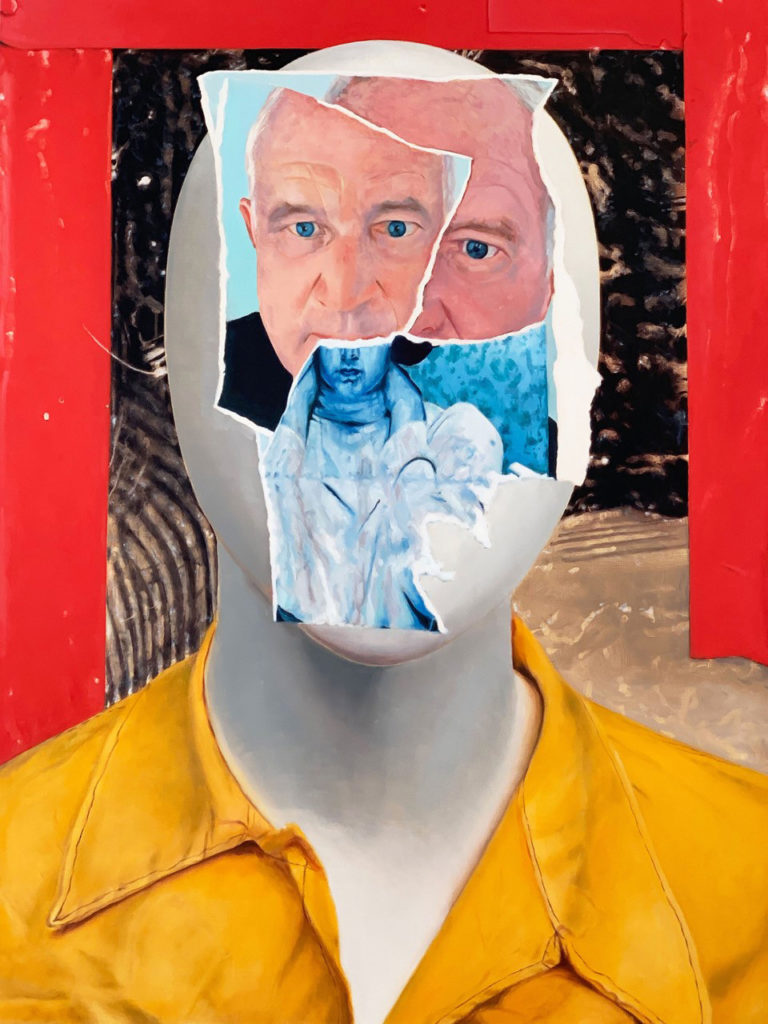 Michael Haykin, Mask, 2020, Oil on canvas, 48 x 36 inches.